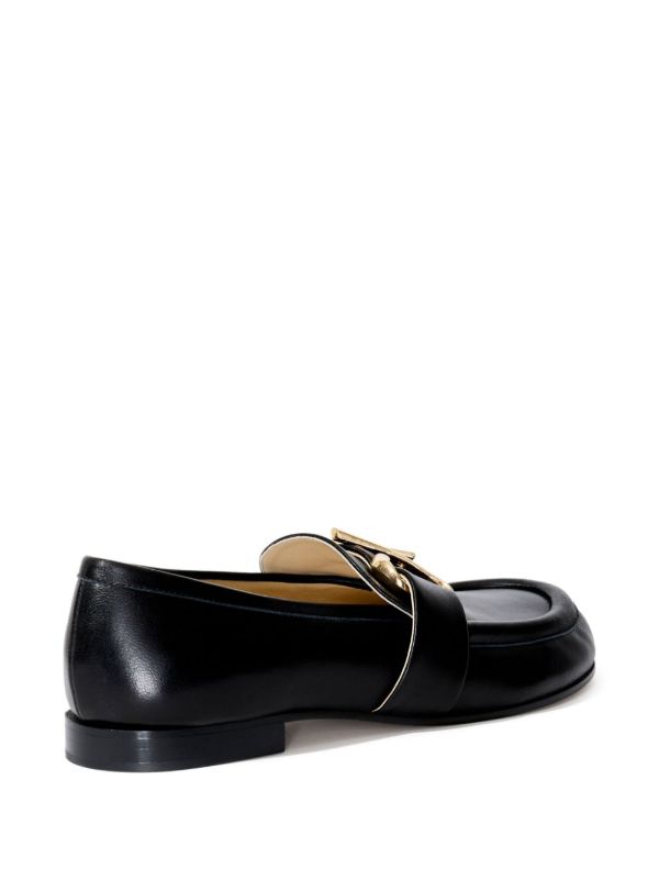 Proenza Schouler Black Monogram Leather Loafers | Browns Loafers