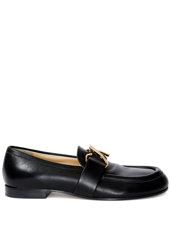 Proenza Schouler Black Monogram Leather Loafers | Browns Loafers