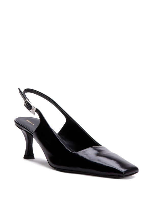 Proenza Schouler Black Trap 60 Leather Pumps | Browns Pumps