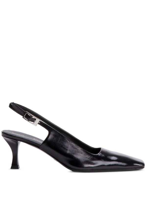 Proenza Schouler Black Trap 60 Leather Pumps | Browns Pumps
