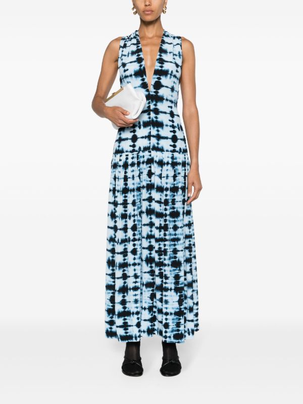 Proenza Schouler Blue Tie-Dye Sleeveless Maxi Dress | Browns Cocktail & Party Dresses