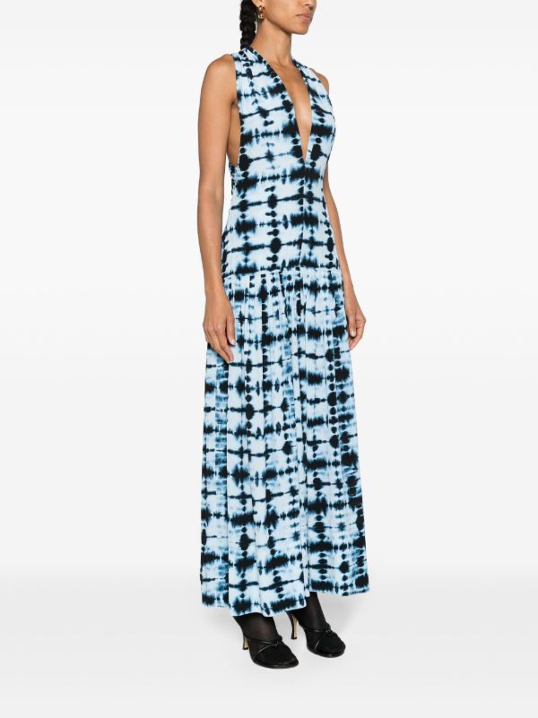 Proenza Schouler Blue Tie-Dye Sleeveless Maxi Dress | Browns Cocktail & Party Dresses