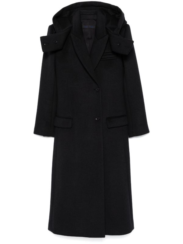 Proenza Schouler hooded midi coat | Browns Single Breasted Coats