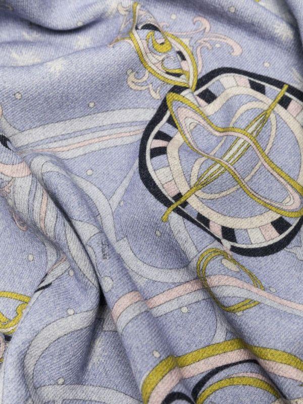 PUCCI Blue Astrolabio-print Wool Blanket | Browns Blankets & Throws