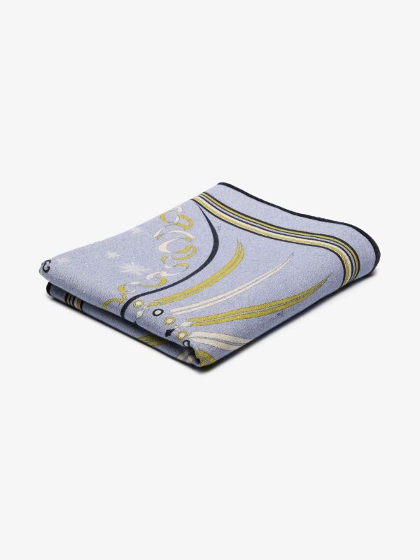 PUCCI blue Astrolabio-print wool blanket | Browns Blankets & Throws