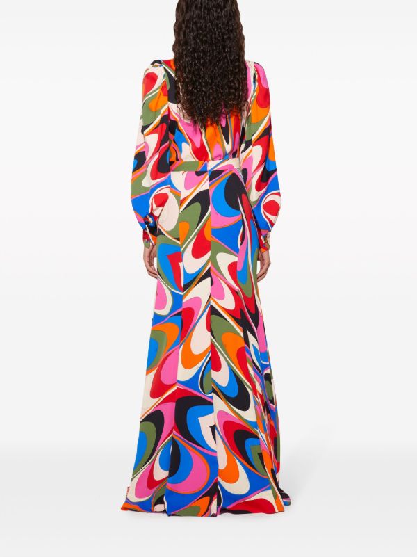 PUCCI Blue Onde-print Maxi Skirt | Browns A-Line Skirts