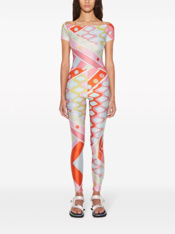 PUCCI Blue Vivara-print Performance Leggings | Browns Leggings