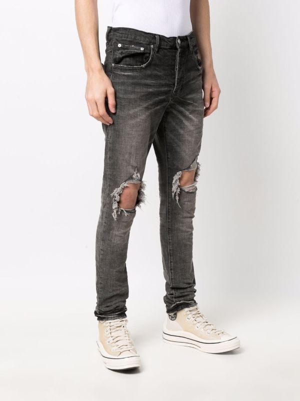 Purple Brand Grey Distressed Slim Jeans | Browns Slim-Fit Jeans