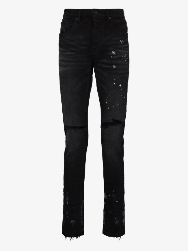 Purple Brand P001 resin knee slit skinny jeans | Browns Skinny Jeans