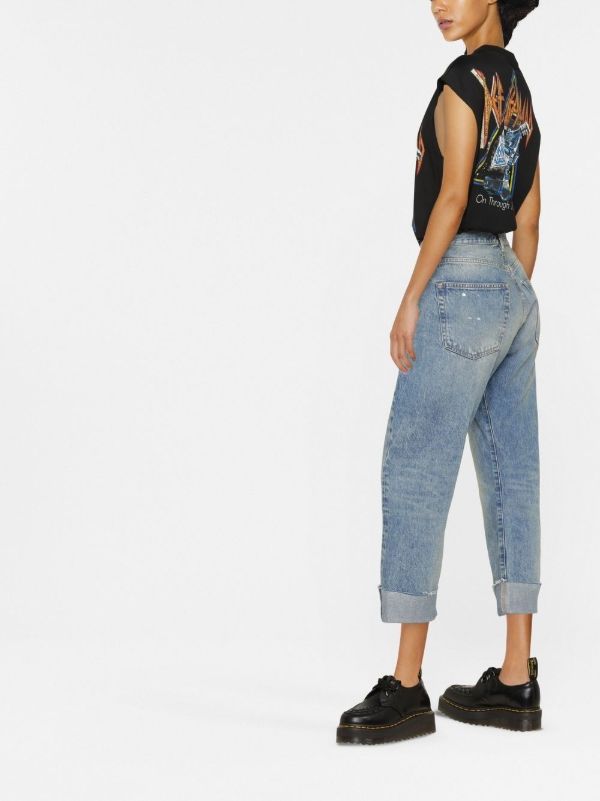 R13 Crossover Asymmetric High-rise Straight-leg Jeans | Browns Cropped Jeans