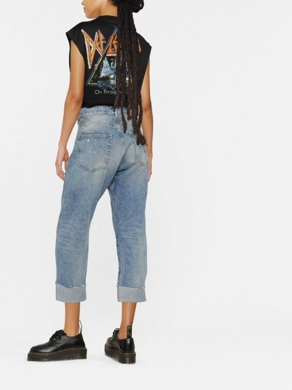 R13 Crossover Asymmetric High-rise Straight-leg Jeans | Browns Cropped Jeans