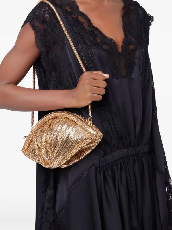Rabanne Gold-Tone Mesh Evening Clutch Bag | Browns Clutch Bags