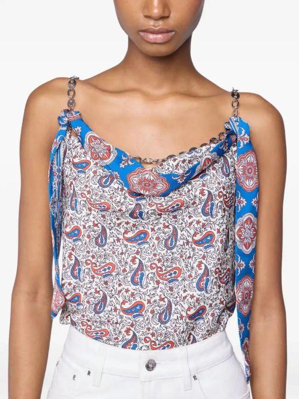 Rabanne Paisley-print Top | Browns Vests & Tank Tops