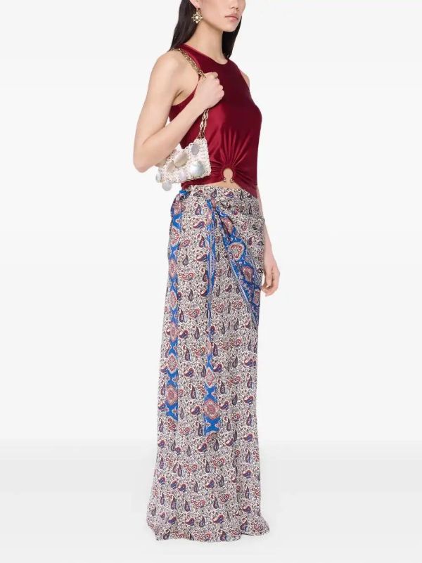 Rabanne Printed Satin Midi Skirt | Browns Full Skirts