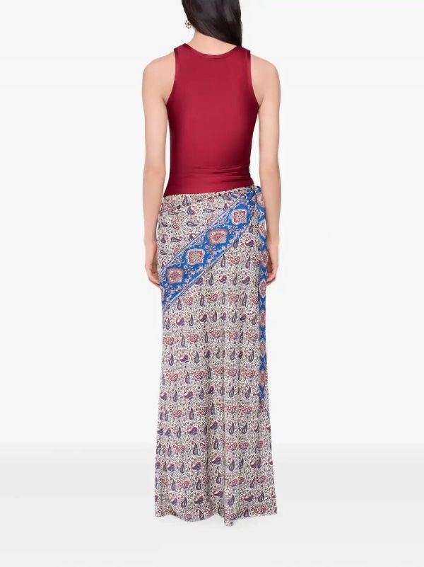 Rabanne Printed Satin Midi Skirt | Browns Full Skirts