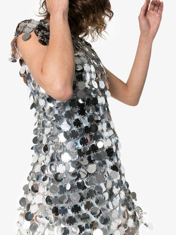 Rabanne Sequin Chain-disc Mini Dress | Browns Cocktail & Party Dresses