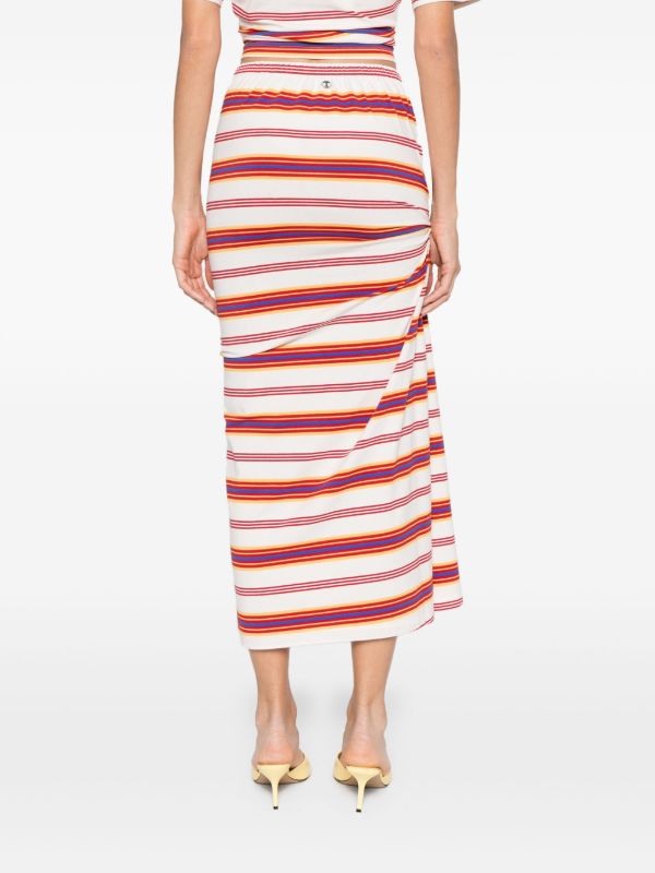 Rabanne Striped Midi Skirt | Browns Fitted Skirts