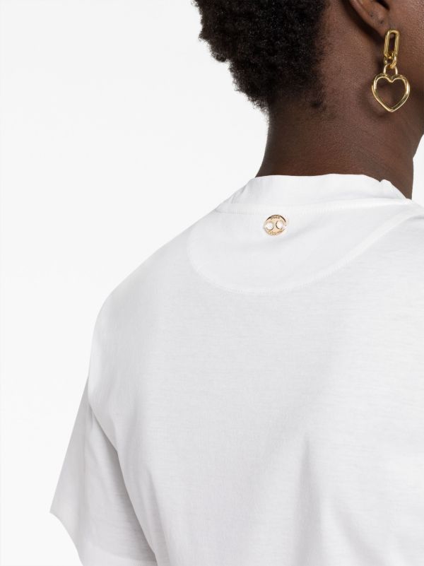 Rabanne White Ruched Cropped Cotton T-shirt | Browns T-Shirts & Jersey Shirts