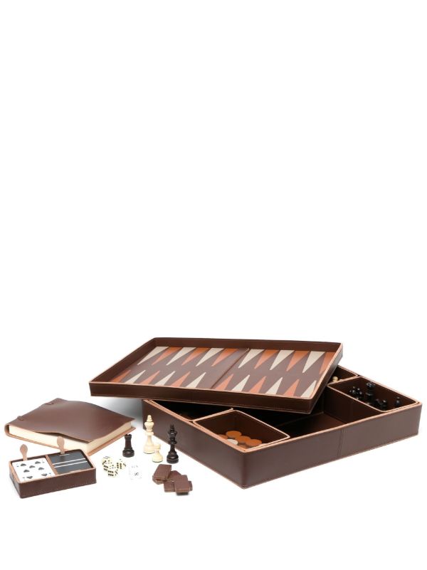 Rabitti 1969 brown Saddle-leather sanremo game compendium | Browns Collectibles