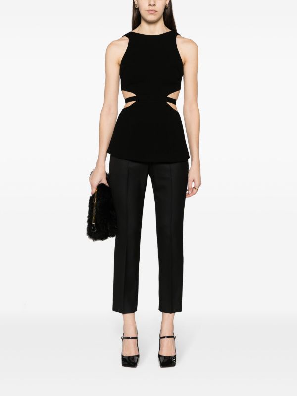 RACIL Black Mick Wool Cropped Trousers | Browns Cropped Pants