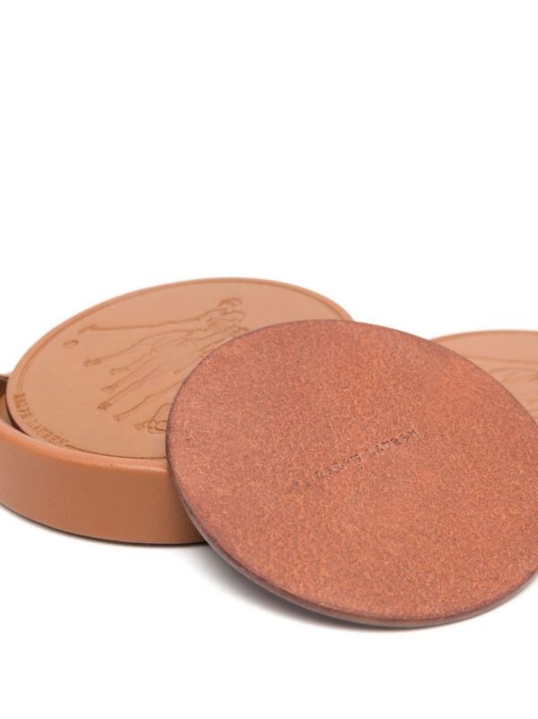 Ralph Lauren Home Brown Garrett Leather Coaster Set | Browns Homeware