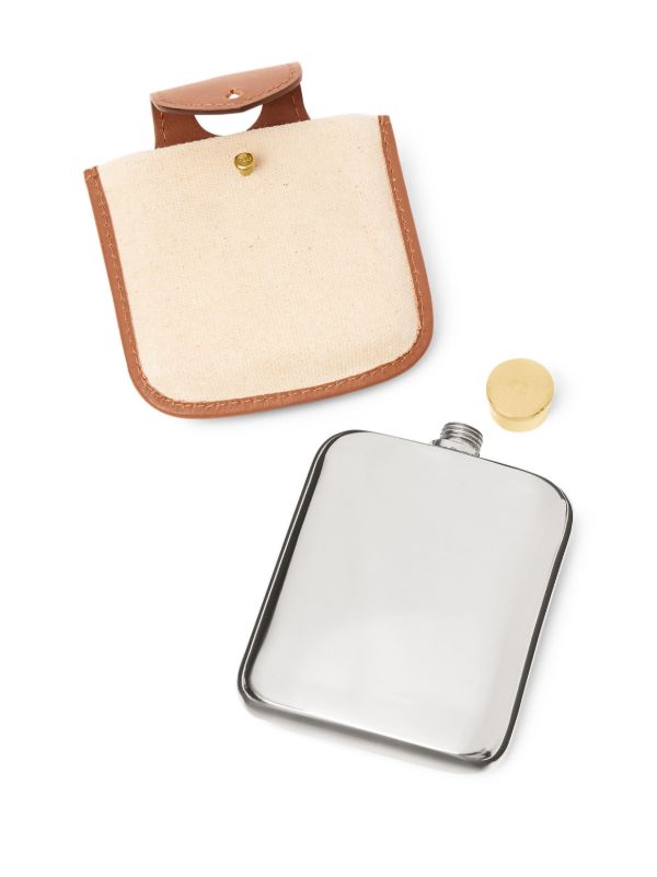 Ralph Lauren Home Brown Garrett Leather Flask | Browns Barware