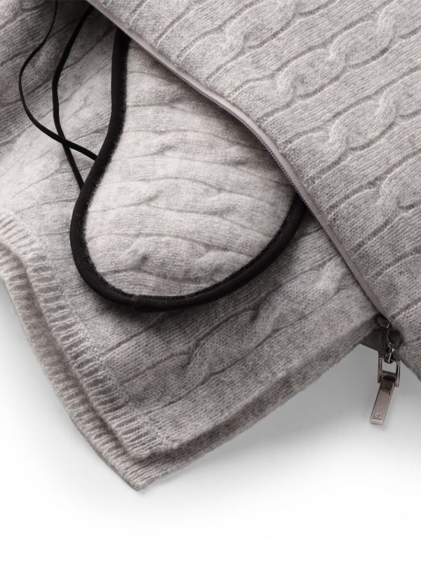 Ralph Lauren Home Grey The Iconic Cable Cashmere Travel Set | Browns Blankets & Throws