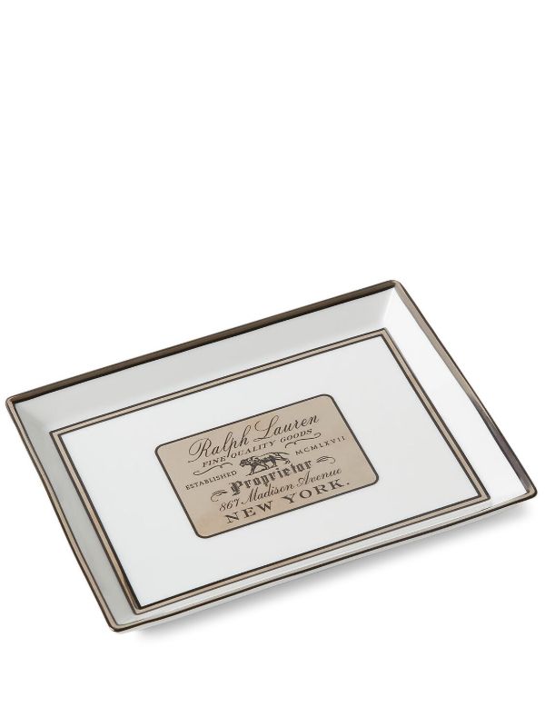 Ralph Lauren Home white Wincott porcelain tray | Browns Decorative Trays & Plates