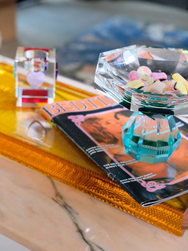 Reflections Copenhagen Blue And Green Madison Crystal Bowl | Browns Decorative Trays & Plates