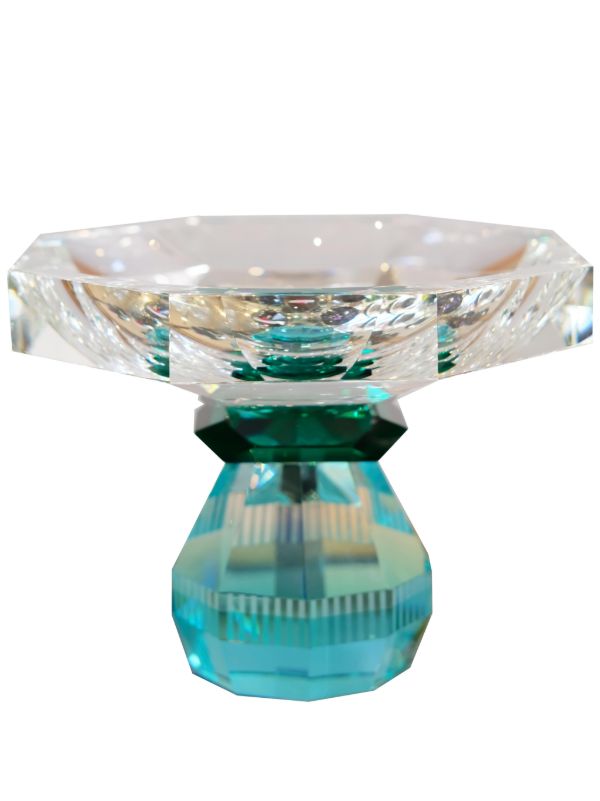 Reflections Copenhagen Blue And Green Madison Crystal Bowl | Browns Decorative Trays & Plates