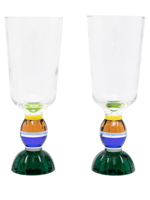 Reflections Copenhagen Green Ascot Tall Crystal Glasses Set | Browns Glassware