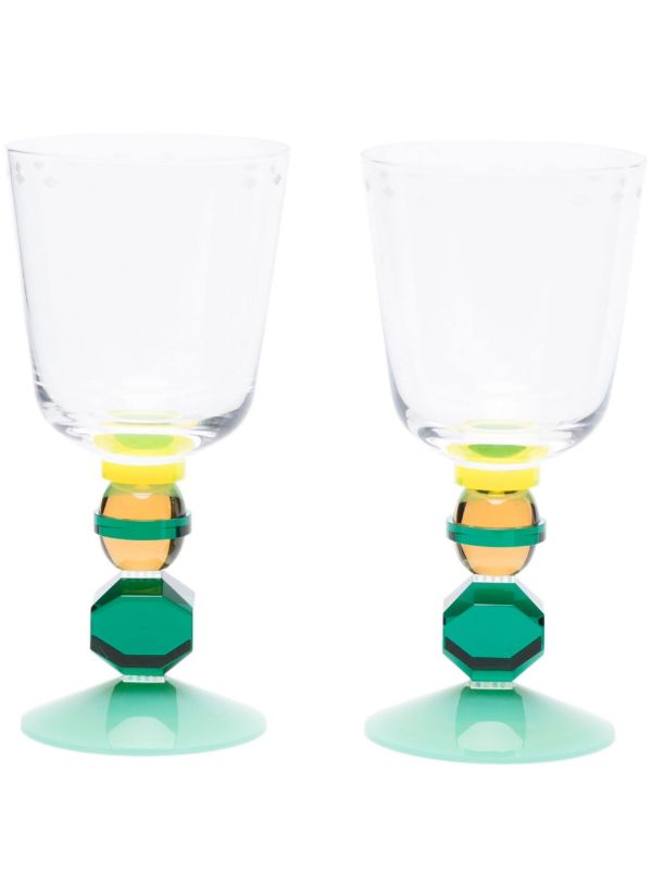 Reflections Copenhagen Green Mayfair Short Crystal Glasses Set | Browns Glassware