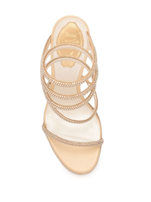 René Caovilla Neutral Cleo 115 Crystal Embellished Sandals | Browns Sandals