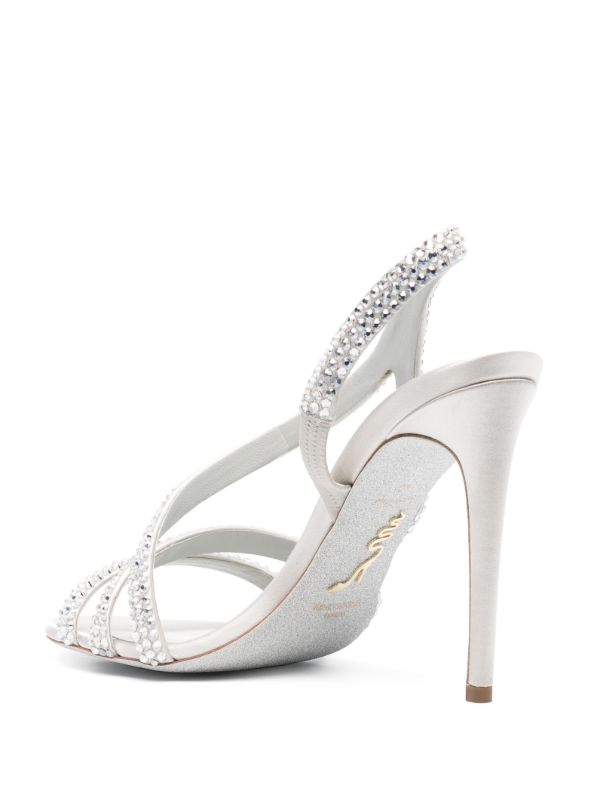 René Caovilla Silver Lisa 105mm Sandals | Browns Sandals