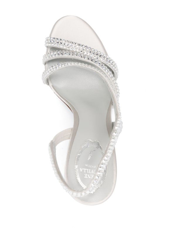 René Caovilla Silver Lisa 105mm Sandals | Browns Sandals