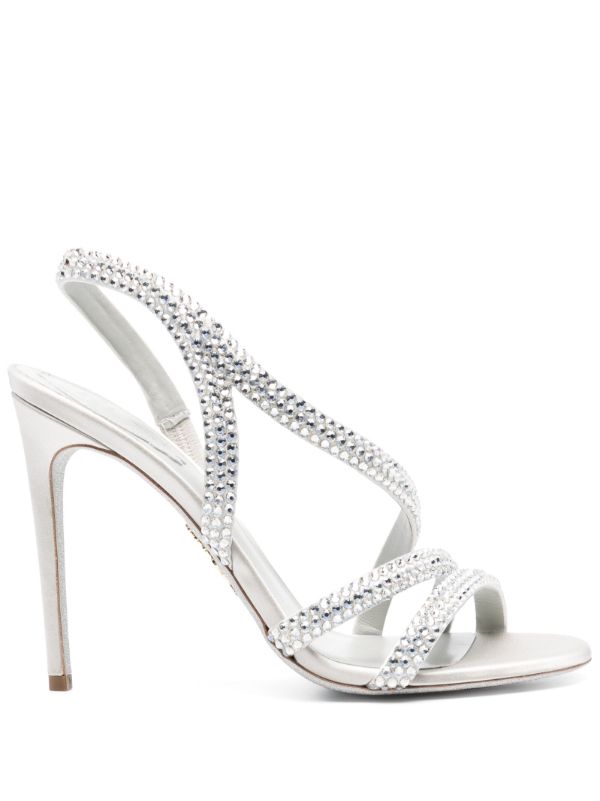 René Caovilla Silver Lisa 105mm Sandals | Browns Sandals