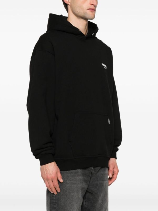 Represent Black Logo-print Cotton Hoodie | Browns Hoodies