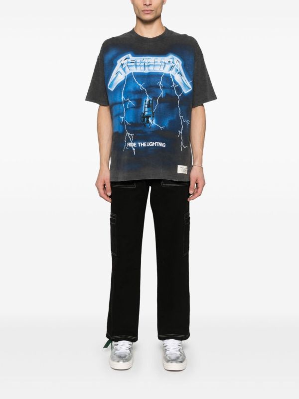 Represent Grey X Metallica Ride The Lightning T-Shirt | Browns T-Shirts
