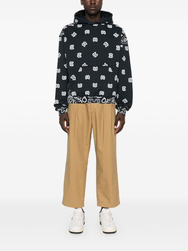 RHUDE Bandana-Print Cotton Hoodie | Browns Hoodies