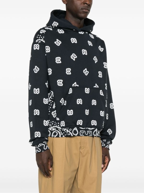 RHUDE Bandana-Print Cotton Hoodie | Browns Hoodies