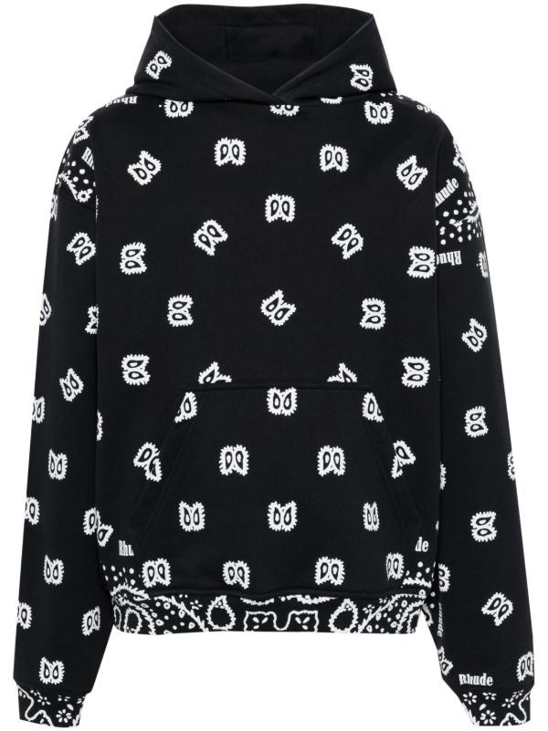 RHUDE Bandana-Print Cotton Hoodie | Browns Hoodies