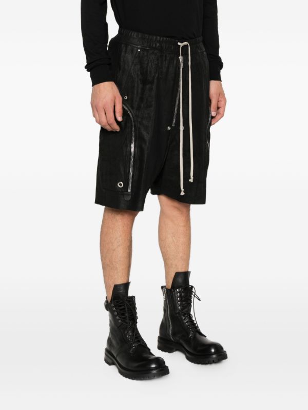 Rick Owens Bela Leather Shorts | Browns Cargo Shorts