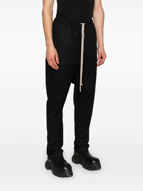 Rick Owens Black Drop-Crotch Cotton Trousers | Browns Drop Crotch Pants