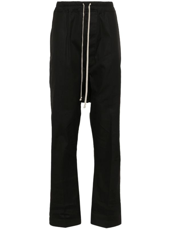 Rick Owens Black Drop-Crotch Cotton Trousers | Browns Drop Crotch Pants