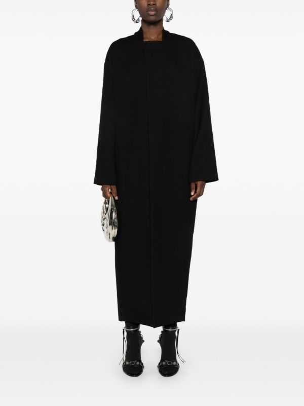 Rick Owens Black Wool Cocoon Coat | Browns Oversized Coats