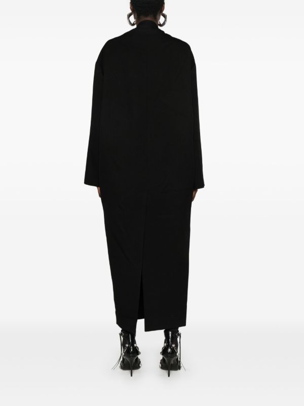 Rick Owens Black Wool Cocoon Coat | Browns Oversized Coats
