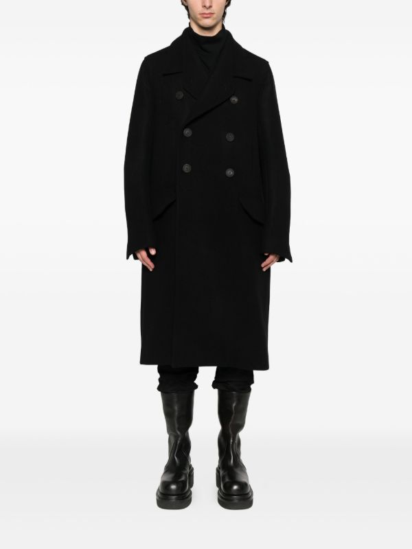 Rick Owens Officer Double-breasted Coat | Browns Double Breasted Coats