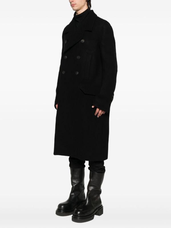 Rick Owens Officer Double-breasted Coat | Browns Double Breasted Coats