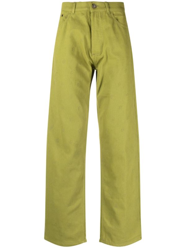 Robyn Lynch green Eire embroidered jeans | Browns Regular & Straight-Leg Jeans