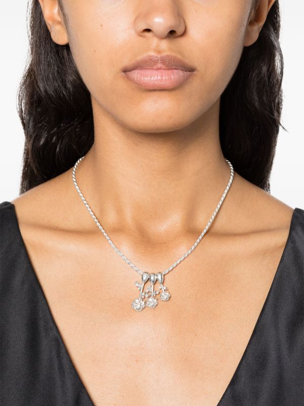 Roses Metals Sterling Silver Roses Pendant Necklace | Browns Necklaces